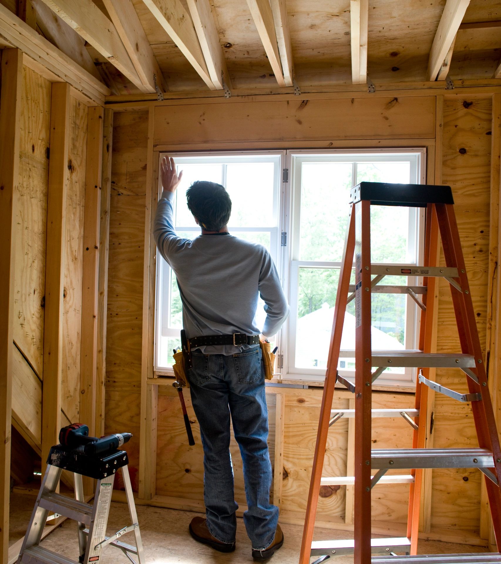 Construction workers interior renovation